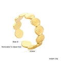 Verstellbarer 18k Gold Muschelring, 6,3mm Breite, Makrodetail der gebürsteten Textur - Kontinuierlicher Muschel Textur Stil (RI162108G)