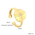 Detailansicht des 13,5mm Goldrings mit Sternenschliff, Größe 8 und Gewichtsangabe - Unregelmäßiger Runder Stern Zirkon Stil (RI1628B8G)