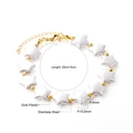 Detail of star-themed bracelet with gold plated stainless steel beads and measurements - Gold Star Beaded Style (BR224301G)