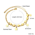 Schema tecnico di una cavigliera a doppio strato in acciaio inossidabile placcato oro 18K - Stella (AN115501G)
