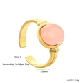 Detail showing dimensions of gold oval cat eye stone ring with 13mm stone width - Pink Style (RI1630F8G)
