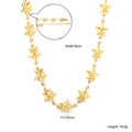 Goldene Sternenkette mit Karabinerverschluss, 40+5 cm Länge, symmetrisches Design - Stern Gliederkette Halskette (NE2F7201G)