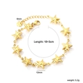 Damen-Armband aus vergoldetem Edelstahl mit Hohlstern und verstellbarer Kette - Stern Gliederkette Armband (BR286301G)