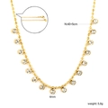 Goldene Kugelkette mit 15 Zargenfassung-Kristallen und Karabinerverschluss - Gold (NE2G300AG)