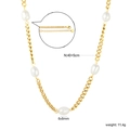 Collana in acciaio inossidabile placcato oro 18K con cinque perle d'acqua dolce, 40+5cm - Choker con 5 Perle d'Acqua Dolce Irregolari (NE2F030AG)