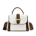 Borsa a tracolla chic crema e caramello con pelle martellata e cinturino a motivi - Bianco Sporco