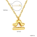 Macro view of Libra bubble pendant dimensions with lobster clasp detail in 18K gold finish - Libra