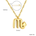 Detailed specs of Scorpio zodiac pendant necklace in 18k gold-plated stainless steel - Scorpio
