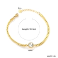 Pulsera de cadena de serpiente dorada con cristal blanco redondo y especificaciones - Pulsera de circonita redonda (BR28680AG)