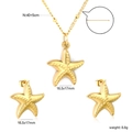 Set collana e orecchini a stella marina in acciaio inossidabile placcato oro 18k - Stile Stella Marina Dorata (SE266401G)