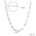 Dettaglio della collana a catena a graffetta in acciaio inox argento con chiusura - Stile Argento (NE2G2800S)