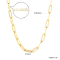 Dettaglio della collana a graffetta in acciaio inossidabile placcato oro 18K con chiusura - Stile Oro (NE2G2800G)