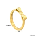 Anillo de acero inoxidable chapado en oro de 18 quilates con diseño de lazo minimalista - US 6 / Estilo de Lazo en 3D (RI169206-8G)