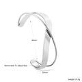 Bracciale rigido argento con design a incrocio, misura regolabile e linee eleganti - Argento (BR927101S)
