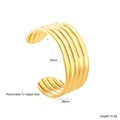 Détail d'un bracelet manchette doré large avec dimensions: diamètre 60mm et largeur 29mm - Style Nervuré Multi-couches Large Doré (BR928501G)