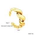 Detail eines 8mm vergoldeten Drehrings mit 4.2g Gewicht und verstellbarem Design - US 7 / Gold (RI170507G)