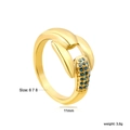Detailansicht eines Goldflechtrings mit blauen Zirkonen Größe Gewicht und 11mm Breite - Goldener Blauer Edelstein Cross-Ring (RI1685K6-8G)