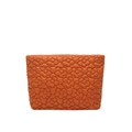 Orange quilted floral handbag with pleated texture and stylish minimalist design - Orange