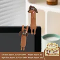 Simpatiche statuette di bassotto marrone per monitor PC e decorazione da scrivania - Stile d'Attesa (Tipo A - In scatola)