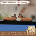 Miniature di bassotto in posa stretching per decorazione monitor scrivania - Stile Obbediente Supino (Tipo C - In scatola)