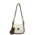 Borsa a tracolla bianca e marrone con ciondolo a forma di coniglio alla moda - Bianco Con Ciondolo a Forma di Coniglio (9711)
