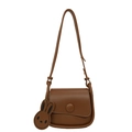 Borsa a tracolla quadrata retrò in pelle PU marrone scuro con ciondolo a forma di coniglio - Caffè Con Ciondolo a Forma di Coniglio (9711)