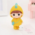Cute cartoon figurine in yellow dinosaur raincoat with dog ornament desk decoration - Pet Lover Boy (4B)
