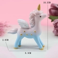 Pink and blue gradient unicorn resin topper with golden stars and glitter wings - Small Unicorn-Pink (8987)