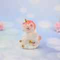 Cute unicorn ornament on cloud base with golden stars for cakes and cars - Red