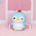 Close-up of cute blue penguin figurine with watermelon hat decoration on office desk - Watermelon Penguin Style (Style A)