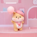 Cute shiba inu cake topper with pink beret and balloon for birthday party decor - Style A Shiba Inu