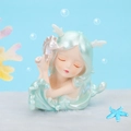 Mermaid girl ornament with sea horse for cake decoration and ocean themed nursery decor - Mint Green Girl (Style A)