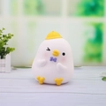 Cute white duck piggy bank with yellow hat and purple bow tie for kids gift - White Pigeon Yellow Hat (1096-1B)
