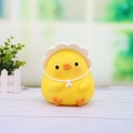 Cute yellow duckling piggy bank with white sun hat and elegant bow tie decoration - Yellow Duck White Hat (1096-1C)