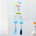 Carillon orsetto bianco con ciondolo arcobaleno e nappe blu per decorazione stanza - Orso Blu (Stile Dudu Paradise B)