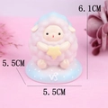 Pink and blue gradient Capricorn zodiac sheep figurine with yellow star and blue base - Aries (7510C)