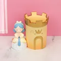 Cartoon princess resin desktop stationery holder and castle shaped makeup brush storage - Princess Style Pen Holder