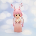 Pink dreamy angel deer resin figurine holding a white rabbit, cute car interior decor - Pink Holding Rabbit (4B-13CM)