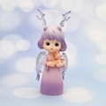 Dreamy purple angel girl car ornament with deer horns and wings in a fantasy style - Purple Holding Fawn (4C-13CM)