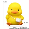 Yellow MOMO duck piggy bank with white bunny bag, vinyl material for children's gifts - Small Yellow Style (2568-32B)