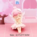 Pink ballet girl resin figurine with wings and size dimensions 6.5x5.5x7.5CM - Vinyl / 15B Pink Hair Propping Chin Style (15B)