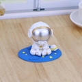 Astronaut car ornament with shaking head design on a blue base with stars - Style A Meditation (Gold Trim-Blue Base)