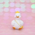 Cute white duck desk ornament with yellow hat and bag, creative resin decor for cars - Mini White Duck with Yellow Hat and Bag