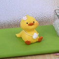 Cute yellow resin duck car ornament with a pink flower and white cloud bag decoration - Style B Duck
