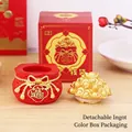 Decoración de bolsa de dinero roja con lingotes de oro y caja de regalo incluida - Nuevo Estilo de Adorno de Bolsa de Dinero