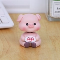 Cute pink resin pig bobblehead with blessing sign for car dashboard and desk decor - Shaking Head Pig Style (2266D)