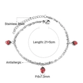 Bracciale coccinella in acciaio inossidabile placcato oro 18K con ciondoli smaltati - Scarabeo (AN11140MS)