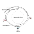 Cavigliera a doppio strato in acciaio inossidabile con tre ciondoli a libellula - Libellula (AN11130MS)