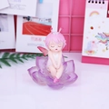 Veilleuse fée mignonne avec cheveux roses et base lotus pour chambre fille - Style A Fée Rose Lotus Veilleuse