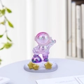 Supporto per tablet astronauta viola iridescente su base grigia con stelle per scrivania - Stile D Occupazione del Centro Supporto Telefono Astronauta